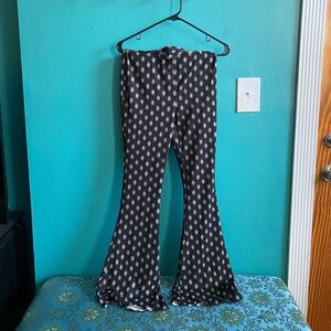 high rise flare printed pants